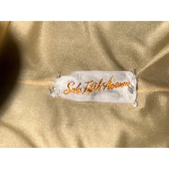 Rare Peach Buttery Soft Hostess Robe Crystal Buttons 1960s Saks 5th Ave Satin - Picture 5 of 9